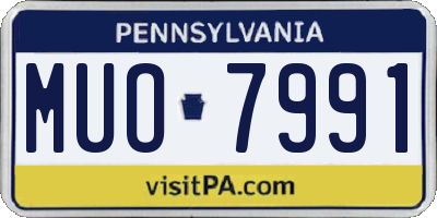 PA license plate MUO7991