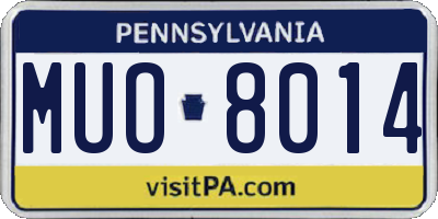 PA license plate MUO8014