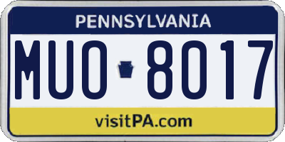 PA license plate MUO8017