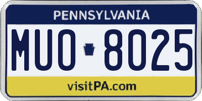 PA license plate MUO8025