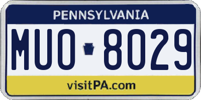 PA license plate MUO8029