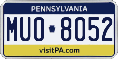 PA license plate MUO8052