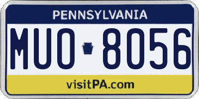 PA license plate MUO8056