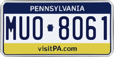PA license plate MUO8061