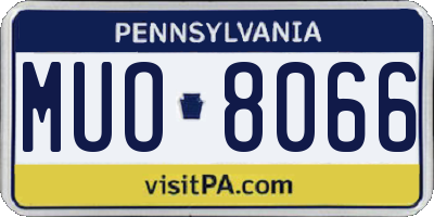 PA license plate MUO8066