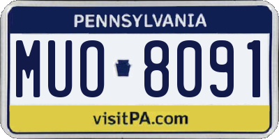 PA license plate MUO8091