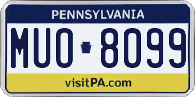 PA license plate MUO8099