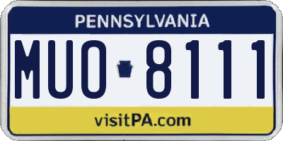 PA license plate MUO8111