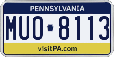 PA license plate MUO8113