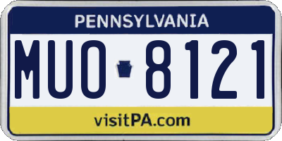 PA license plate MUO8121
