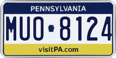 PA license plate MUO8124