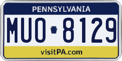 PA license plate MUO8129