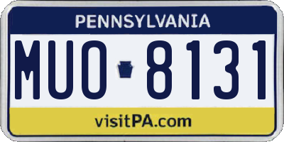 PA license plate MUO8131