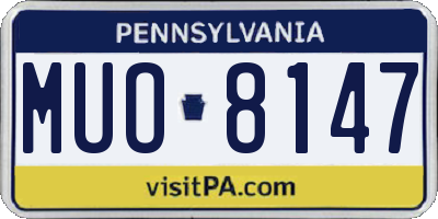 PA license plate MUO8147