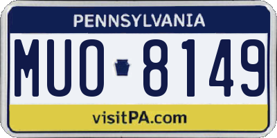 PA license plate MUO8149
