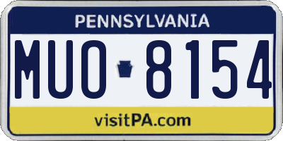 PA license plate MUO8154