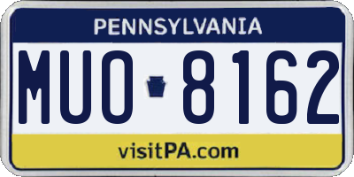 PA license plate MUO8162