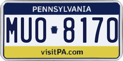 PA license plate MUO8170