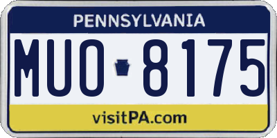 PA license plate MUO8175