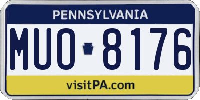 PA license plate MUO8176