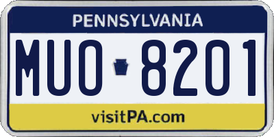 PA license plate MUO8201