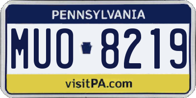 PA license plate MUO8219