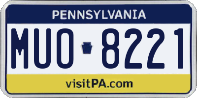 PA license plate MUO8221