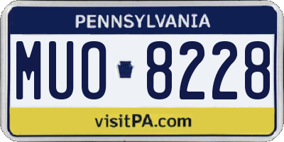 PA license plate MUO8228