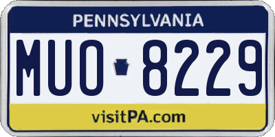 PA license plate MUO8229