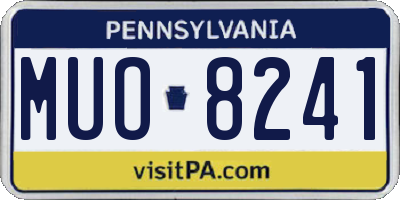 PA license plate MUO8241