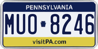 PA license plate MUO8246