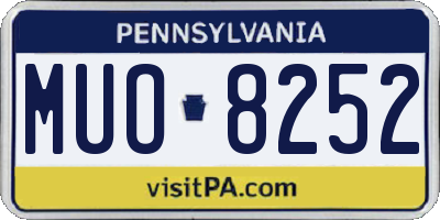 PA license plate MUO8252