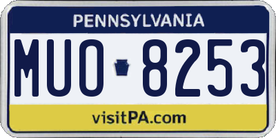 PA license plate MUO8253