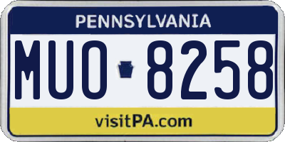 PA license plate MUO8258