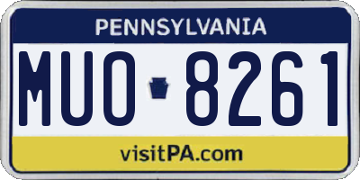 PA license plate MUO8261