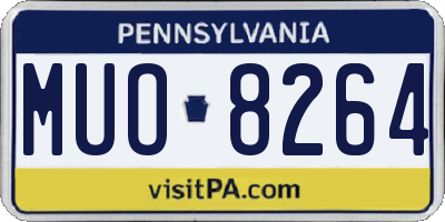 PA license plate MUO8264