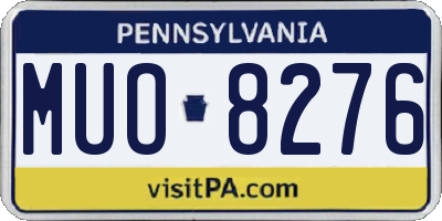 PA license plate MUO8276