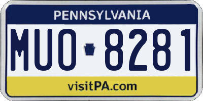 PA license plate MUO8281