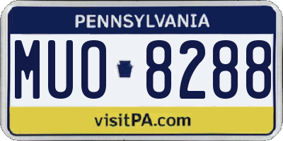 PA license plate MUO8288