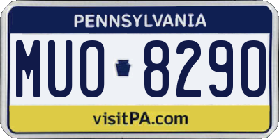 PA license plate MUO8290
