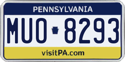 PA license plate MUO8293