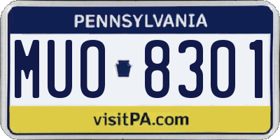 PA license plate MUO8301