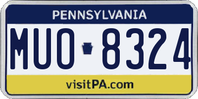 PA license plate MUO8324
