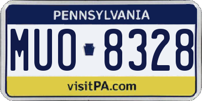 PA license plate MUO8328