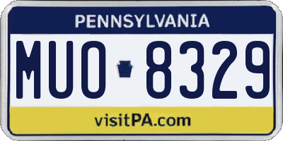 PA license plate MUO8329