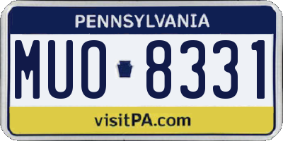 PA license plate MUO8331