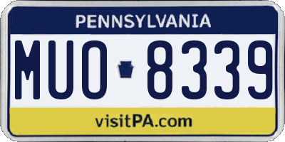 PA license plate MUO8339
