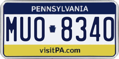 PA license plate MUO8340