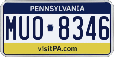 PA license plate MUO8346