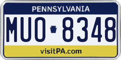 PA license plate MUO8348